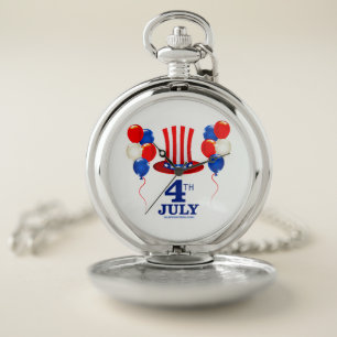 SlipperyJoe's july 4th Independence day classic Un Pocket Watch