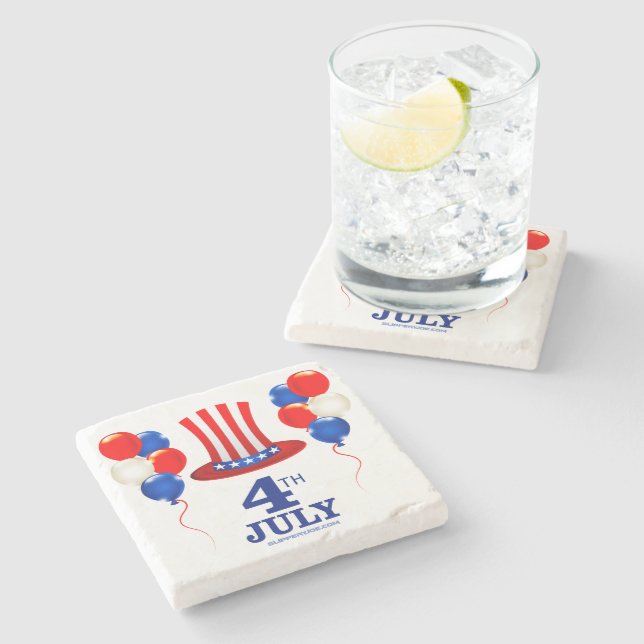 SlipperyJoe's july 4th Independence day classic Un Stone Coaster (Side)