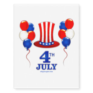 SlipperyJoe's july 4th Independence day classic Un Temporary Tattoos
