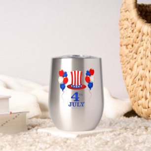 SlipperyJoe's july 4th Independence day classic Un Thermal Wine Tumbler