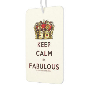 SlipperyJoe's keep calm fabulous golden crown red Air Freshener