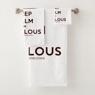 SlipperyJoe's keep calm fabulous golden crown red Bath Towel Set