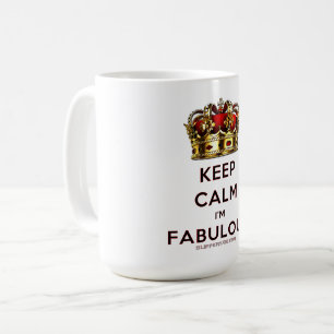 SlipperyJoe's keep calm fabulous golden crown red Coffee Mug