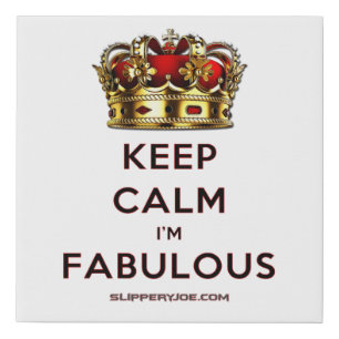 SlipperyJoe's keep calm fabulous golden crown red  Faux Canvas Print