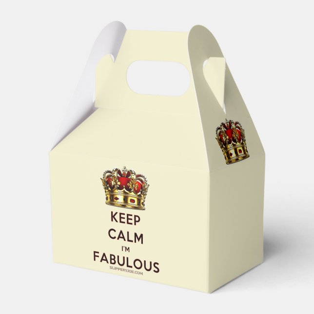 SlipperyJoe's keep calm fabulous golden crown red  Favor Boxes (Front Side)