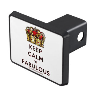 SlipperyJoe's keep calm fabulous golden crown red Hitch Cover