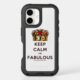 SlipperyJoe's keep calm fabulous golden crown red  iPhone 16 Case