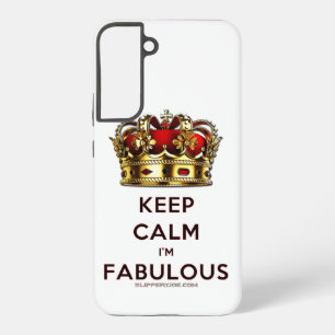 SlipperyJoe's keep calm fabulous golden crown red  Samsung Galaxy S22+ Case