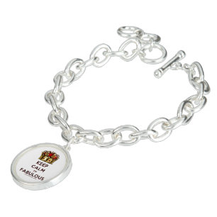 SlipperyJoe's keep calm fabulous spectacular crown Bracelet
