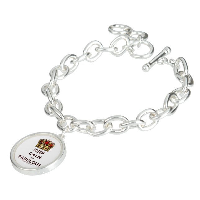 SlipperyJoe's keep calm fabulous spectacular crown Bracelet (Side)