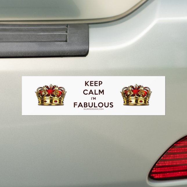 SlipperyJoe's keep calm fabulous spectacular crown Bumper Sticker (On Car)