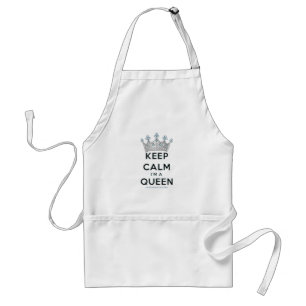SlipperyJoe's keep calm queen polished silver crow Adult Apron