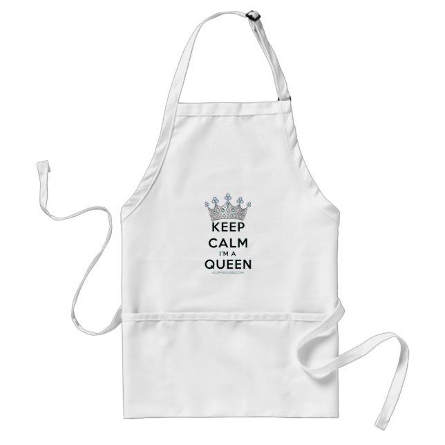 SlipperyJoe's keep calm queen polished silver crow Adult Apron (Front)