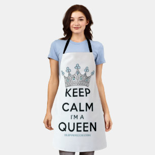 SlipperyJoe's keep calm queen polished silver crow Apron
