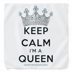 SlipperyJoe's keep calm queen polished silver crow Bandana