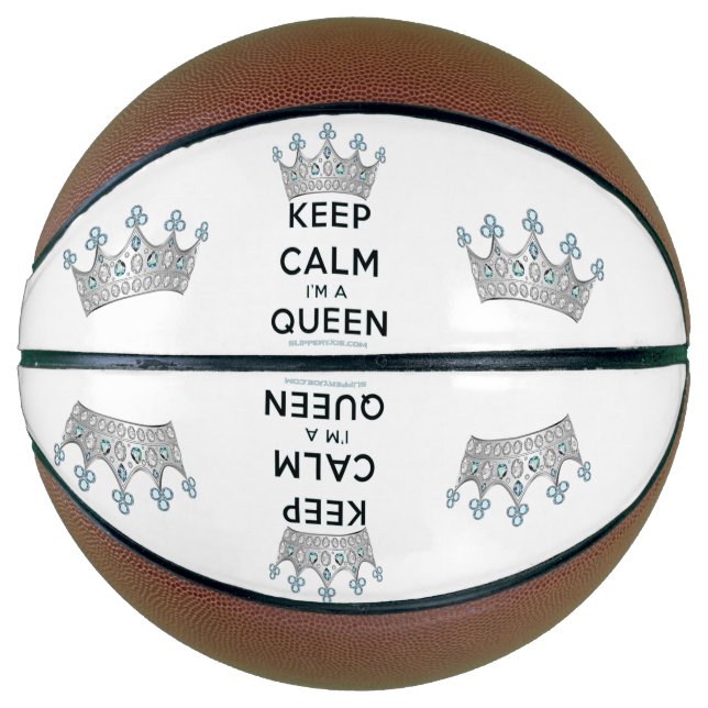 SlipperyJoe's keep calm queen polished silver crow Basketball (Front)