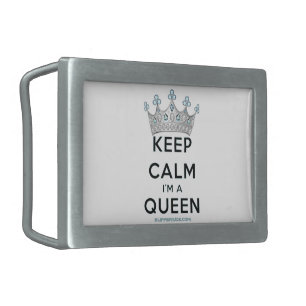 SlipperyJoe's keep calm queen polished silver crow Belt Buckle
