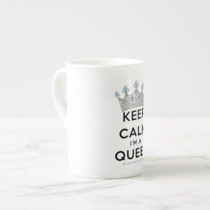SlipperyJoe's keep calm queen polished silver crow Bone China Mug