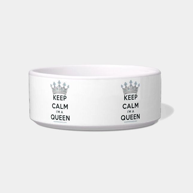 SlipperyJoe's keep calm queen polished silver crow Bowl (Front)