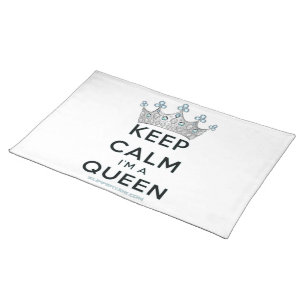 SlipperyJoe's keep calm queen polished silver crow Cloth Placemat