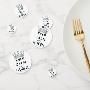 SlipperyJoe's keep calm queen polished silver crow Confetti