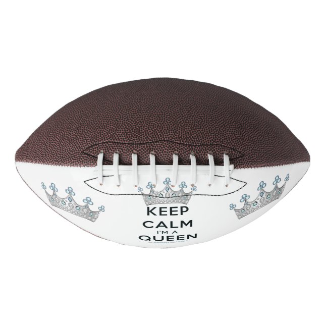 SlipperyJoe's keep calm queen polished silver crow Football (Front)