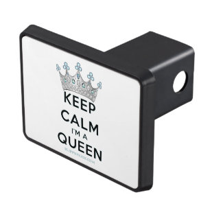 SlipperyJoe's keep calm queen polished silver crow Hitch Cover