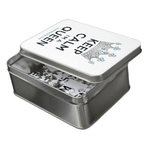 SlipperyJoe's keep calm queen polished silver crow Jigsaw Puzzle