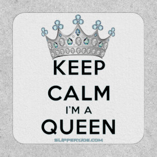 SlipperyJoe's keep calm queen polished silver crow Patch
