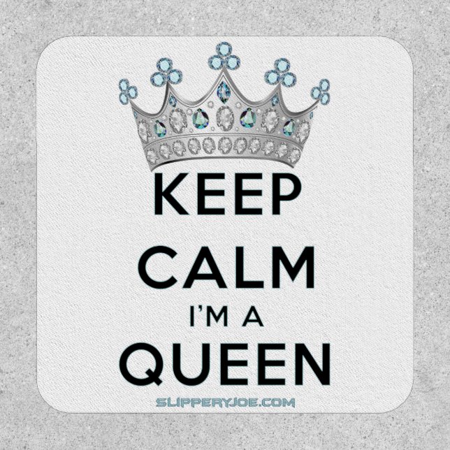 SlipperyJoe's keep calm queen polished silver crow Patch (Front)