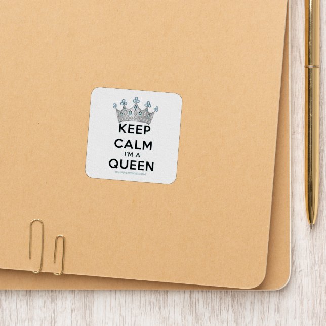 SlipperyJoe's keep calm queen polished silver crow Patch (On Folder)