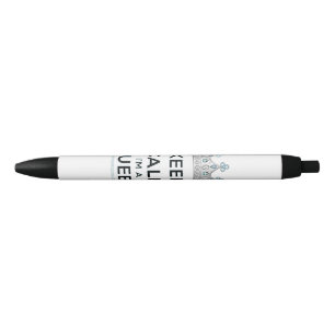 SlipperyJoe's keep calm queen polished silver crow Pen