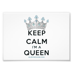 SlipperyJoe's keep calm queen polished silver crow Photo Print