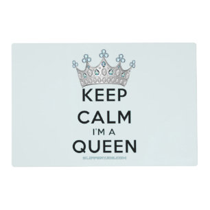 SlipperyJoe's keep calm queen polished silver crow Placemat