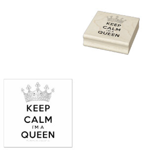 SlipperyJoe's keep calm queen polished silver crow Rubber Stamp