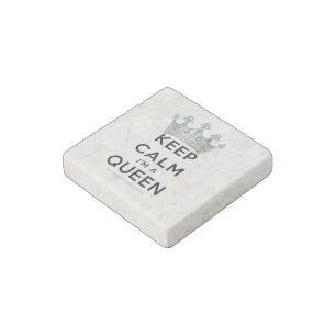 SlipperyJoe's keep calm queen polished silver crow Stone Magnet