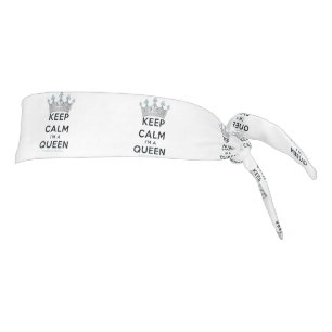 SlipperyJoe's keep calm queen polished silver crow Tie Headband