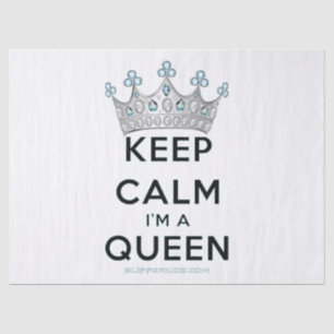 SlipperyJoe's keep calm queen polished silver crow Tissue Paper