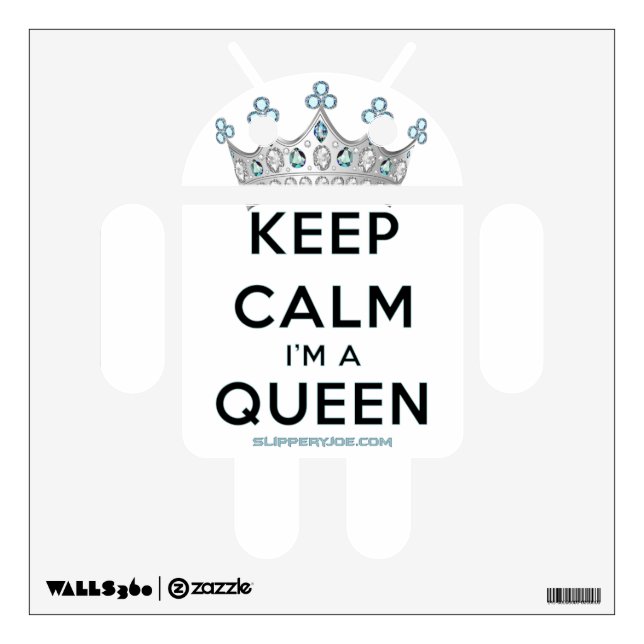 SlipperyJoe's keep calm queen polished silver crow Wall Decal (Front)