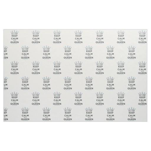 SlipperyJoe's Keep Calm Queen royal crown jewels a Fabric