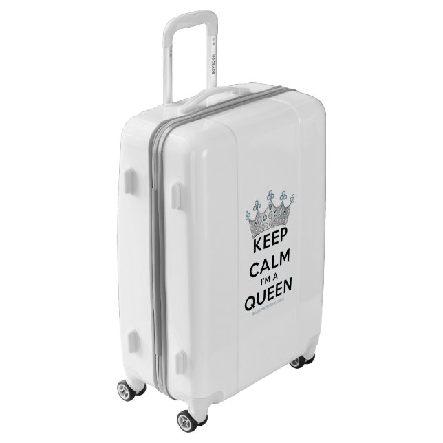 SlipperyJoe's Keep Calm Queen royal crown jewels a Luggage (Rotated Left)