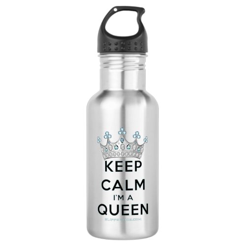 SlipperyJoes keep calm queen royal crown jewels b Stainless Steel Water Bottle