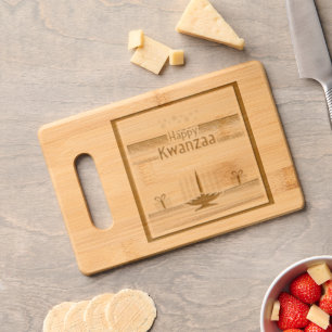 SlipperyJoe's Kwanzaa warm celebratory tone tradit Engraved Cutting Board