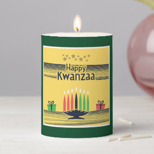 SlipperyJoe's Kwanzaa warm celebratory tone tradit Pillar Candle