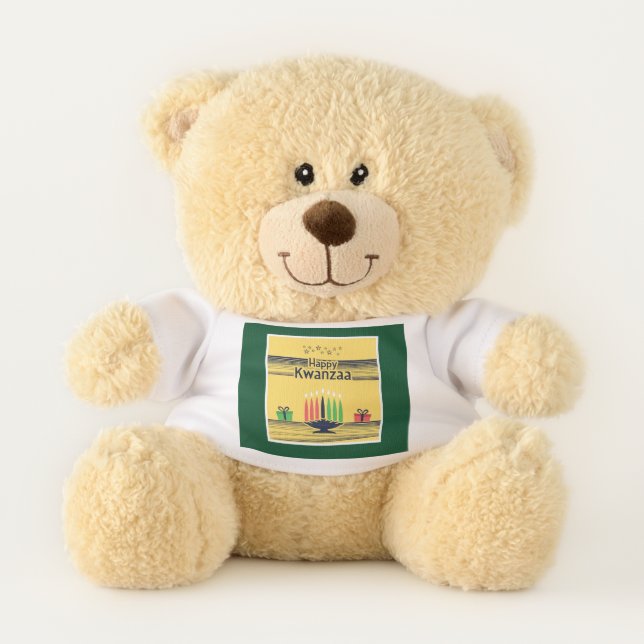 SlipperyJoe's Kwanzaa warm celebratory tone tradit Teddy Bear (Front)