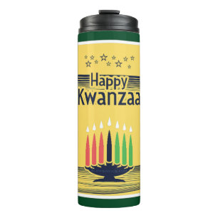 SlipperyJoe's Kwanzaa warm celebratory tone tradit Thermal Tumbler