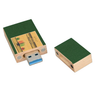 SlipperyJoe's Kwanzaa warm celebratory tone tradit Wood Flash Drive