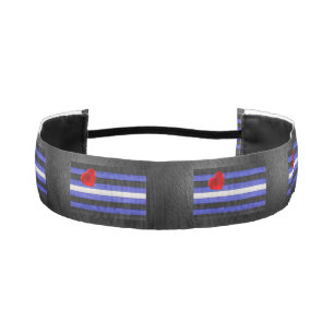 SlipperyJoe's leather pride flag black royal blue  Athletic Headband