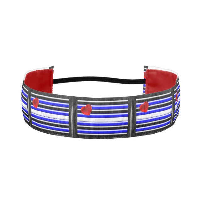 SlipperyJoe's leather pride flag black royal blue  Athletic Headband (Front)