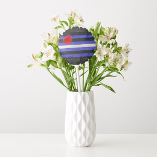 SlipperyJoe's leather pride flag black royal blue  Balloon